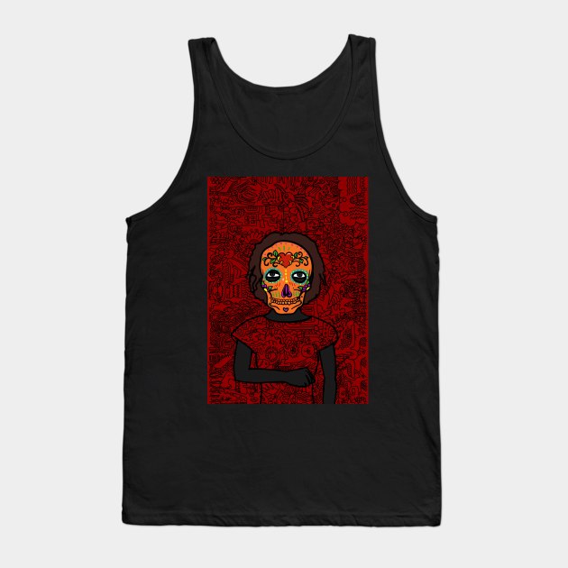 Embrace NFT Character - FemaleMask Doodle with Mexican Eyes Inspired by Buddha on TeePublic Tank Top by Hashed Art